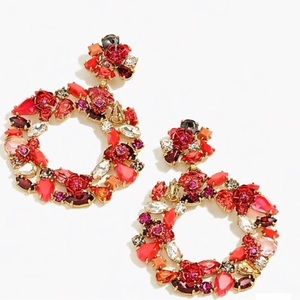 J. Crew Floral Hoop Earrings